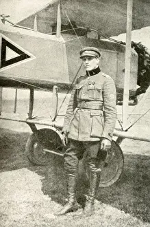 Air force pilot standing by his plane, Republic of Estonia