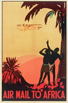 Postal Collection: Air Mail to Africa Poster