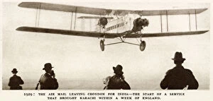 Airmail Collection: Air mail leaving Croydon for Karachi, India 1929