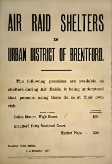Brentford Collection: Air Raid Shelter Poster