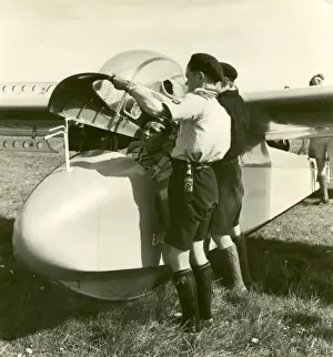 Placing Prints: Air Scouts preparing a glider