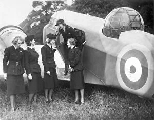 Gabrielle Collection: Air Transport Auxiliary pilots alongside an Airspeed Oxford