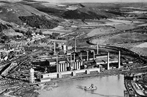 Talbot Prints: Air view of Margam steel works, Port Talbot, South Wales