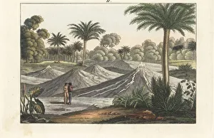 Colombia Prints: Air volcanoes near Turbaco, Colombia