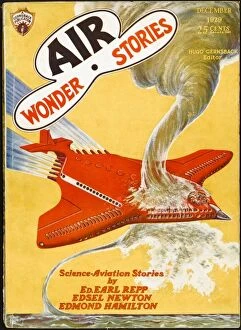 Air Wonder Stories scifi magazine cover, Destroyimg Waterspout
