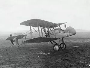 Seat Collection: Airco DH2 De Havilland biplane on an airfield, WW1