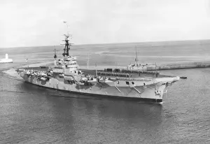 Olden Prints: Aircraft-Carrier Hms Glory (R62) Entering Grand Harbour, ?