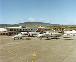 Airlines Prints: Three aircraft in the fleet of Manx Airlines, a British?