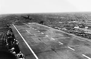 Olden Prints: Aircraft Landing on Aircraft-Carrier Hms Glory (R62) Roy?