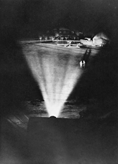 WWI Aircraft Collection: Aircraft preparing to depart for night bombardment, WW1