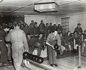 Erding Prints: Airmen at the Bowling-Alley at the Headquarters of the U?