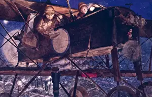 Two airmen in French bomber, WW1