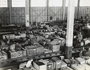 Erding Prints: Airmen and German Men with Wooden Crates at the Headquar?