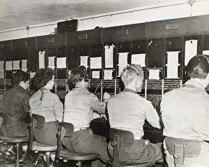 Erding Prints: Airmen and Women Telephonists at the Headquarters of the?