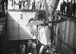 Blimp Prints: Airship Engine and Gondola on Board a Ship 27 May 1919