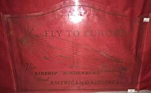 Airlines Collection: Airship Hindenburg, American Airlines, advertising sign