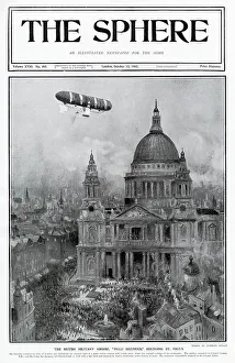 Airship Nulli Secundus Flying Over London 1907