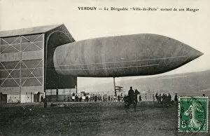 Hangar Gallery: Airship Ville de Paris leaving its hangar at Verdun, France