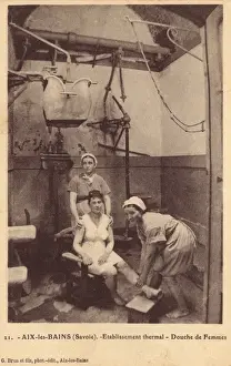 Savoie Prints: Aix-les-Bains, France - Thermal shower room at the spa