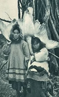 Alaskan Gallery: Alaska - Inuit Children and dead snow goose