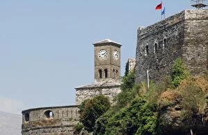 Images Dated 9th August 2007: Albania. Gjirokaster. Castle, 18th century and the clock tow