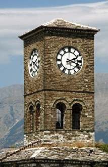 Images Dated 9th August 2007: Albania. Gjirokaster. Castle. Clock tower. 19th century