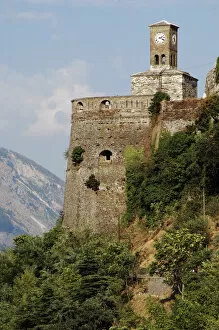 Images Dated 9th August 2007: Albania. Gjirokaster. Castle and clock tower