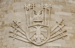Images Dated 5th August 2007: Albania. Kruje. The castle. Detail. Stone shield