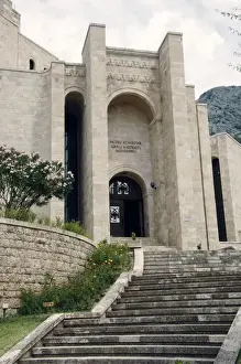 Albanian Prints: Albania. Kruje. Castle. The National Skanderbeg Museum withi