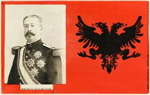 Albanian Collection: Albania - The Prince of Albania with Albanian Flag