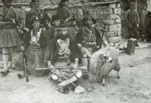 Albania Prints: Albanian soldiers in traditional costume