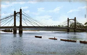 London Prints: Albert Bridge over the River Thames, West London