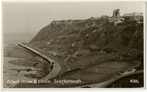Albert Drive & Castle, Scarborough, North Yorkshire, England Albert Drive & Castle, Scarborough, North Yorkshire, England