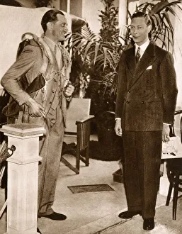 Images Dated 21st November 2017: Albert, Duke of York with Parachutist John Tranum