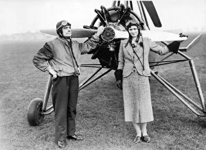 Gladys Collection: Albert and Gladys Batchelor in front of his Cierva C30A