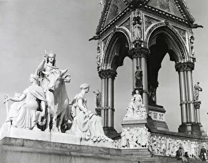The Albert Memorial, designed by George Gilbert Scott, showing the sculptures '