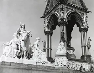 The Albert Memorial, designed by George Gilbert Scott, showing the sculptures