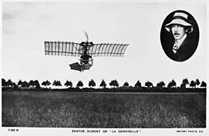 Alberto Gallery: Alberto Santos Dumont in his aeroplane, La Demoiselle