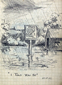 Images Dated 13th March 2012: Album of 53 drawings done whilst on sctive service - WWI