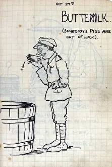 Album of 53 drawings done whilst on sctive service - WWI
