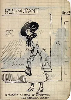 Album of 53 drawings done whilst on sctive service - WWI