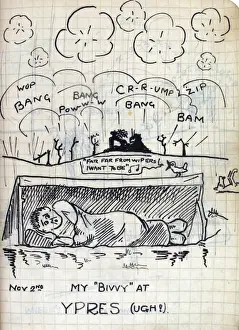 Album of 53 drawings done whilst on sctive service - WWI