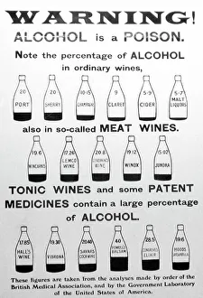 Alcohol in Poison temperance message, early 1900s