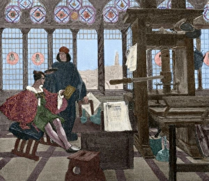 Images Dated 29th June 2014: Aldus Pius Manutius (1449-1515). Italian humanist. Engraving