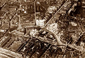 Aldwych Prints: Aldwych Lonon aerial view - late Victorian period