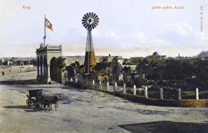 Windmill Prints: Aleppo, Syria - Azizie Public Gardens with Windmill