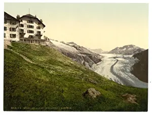Aletsch, glacier and Belalp Hotel, Valais, Alps of, Switzerl