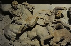 Anatolia Gallery: Alexander Sarcophagus. 4th century BC. Battle of Issus (333