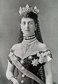 Alexandra, Princess of Wales (1844 - 1925), later Queen consort to King Edward VII. Photograph showing Princess of Wales wearing court dress. Date: 5th May 1881