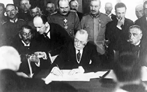 Negotiation Collection: Alexandru Marghiloman signing Peace Treaty, Romania